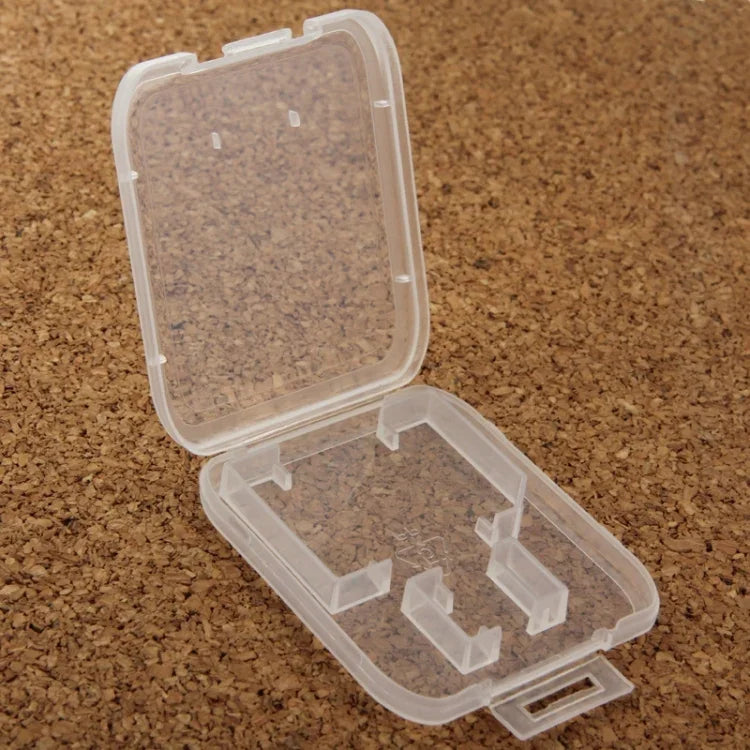 100Pcs Transparent Plastic Storage Card Box for SD Card + Micro SD Card(TF Card), SD+TF Card