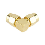 Gold Plated SMA Male to SMA Male Adapter with 90 Degree Angle, SMA Male to Male