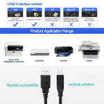 USB 2.0 Printer Extension AM to BM Cable, Length: 5m, Length: 5m