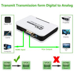 1080P HDMI to VGA adapter Digital to Analog Video Audio Converter Cable for Xbox 360 PS3 PS4 PC Laptop TV Box Projector, HDMI to VGA (White)