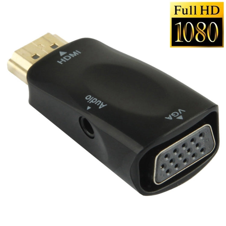 Full HD 1080P HDMI to VGA and Audio Adapter for HDTV / Monitor / Projector, HDMI Male to VGA + Audio (Black), HDMI Male to VGA + Audio (White)