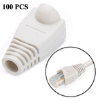 Network Cable Boots Cap Cover for RJ45, Black (100 pcs in one packaging , the price is for 100 pcs), 100 Pcs Black, 100 Pcs Red, 100 Pcs Blue, 100 Pcs White, 100 Pcs Green, 100 Pcs Grey, 100 Pcs Yellow
