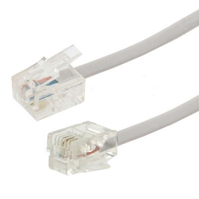4 Core RJ11 to RJ11 Telephone cable, Length: 1.5m, Length: 1.5m