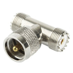 UHF Male to 2 x UHF Female Adapter, UHF Male