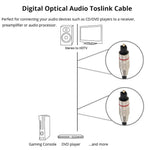 Digital Audio Optical Fiber Cable Toslink M to M, OD: 5.0mm, Length: 2m, 2m