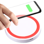 Universal QI Standard Round Wireless Charging Pad (White + Red), Black + White, White + Black, White, Grey+Black, White + Red