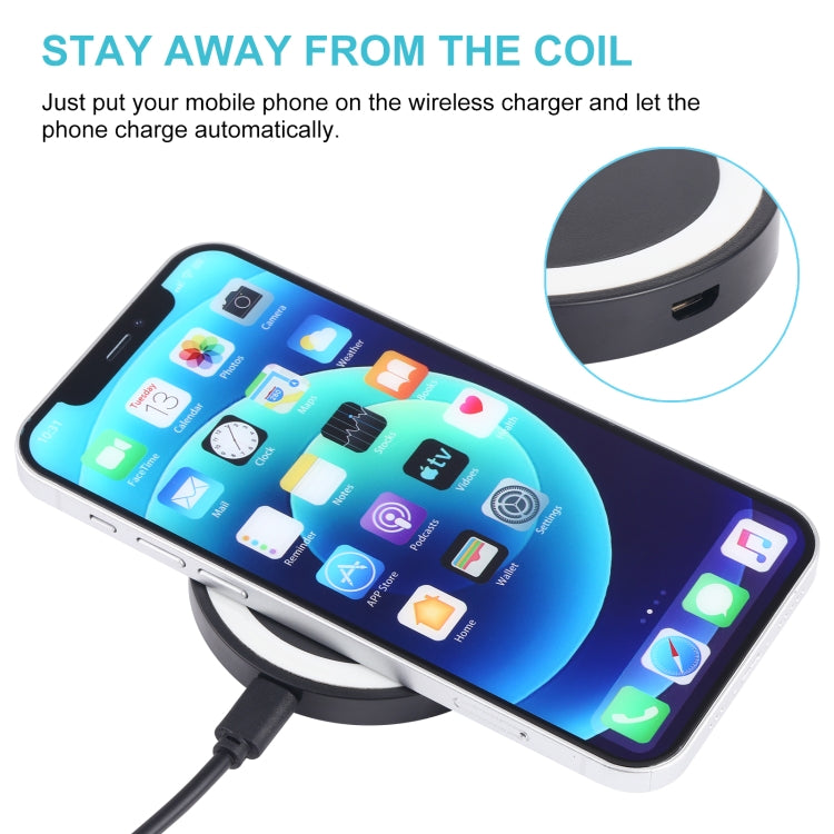 Universal QI Standard Round Wireless Charging Pad (White + Red), Black + White, White + Black, White, Grey+Black, White + Red