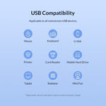 4 Ports USB 3.0 HUB, Super Speed 5Gbps, Plug and Play, Support 1TB , 4 Ports (Black), 4 Ports (White)