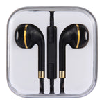 Black Wire Body 3.5mm In-Ear Earphone with Line Control & Mic for iPhone, Galaxy, Huawei, Xiaomi, LG, HTC and Other Smart Phones