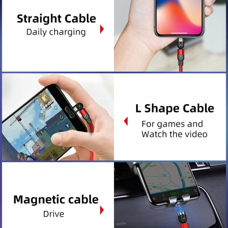 1m 2A Output USB to Micro USB Nylon Braided Rotate Magnetic Charging Cable, 1m Micro USB