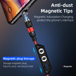 1m 2A Output USB to Micro USB Nylon Braided Rotate Magnetic Charging Cable, 1m Micro USB