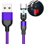 2m 2A Output USB to USB-C / Type-C Nylon Braided Rotate Magnetic Charging Cable, 2m Type-C