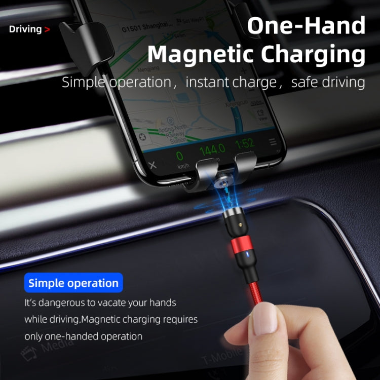 2m 2A Output USB to USB-C / Type-C Nylon Braided Rotate Magnetic Charging Cable, 2m Type-C