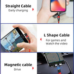 1m 2A Output USB to USB-C / Type-C Nylon Braided Rotate Magnetic Charging Cable, 1m Type-C