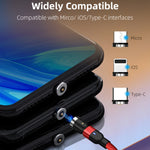 1m 2A Output USB to USB-C / Type-C Nylon Braided Rotate Magnetic Charging Cable, 1m Type-C