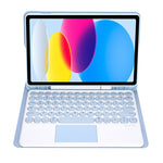 For iPad 11 2025 / 10th Gen 10.9 2022 YA10B-A Lambskin Texture Bluetooth Touch Keyboard Leather Tablet Case with Pen Slot, YA10B-A