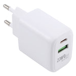 LZ-215A+C 20W QC 3.0 USB + PD 3.0 USB-C / Type-C Fast Charging Travel Charger, EU Plug, EU Plug