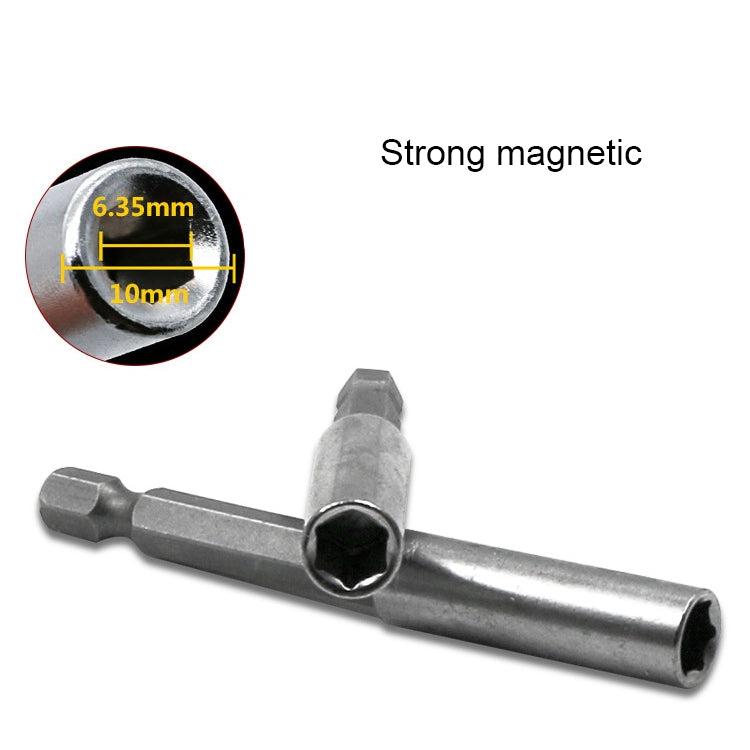 5 PCS 1/4 Electric Batch Head High Magnetism Connecting Rod Pistol Drill Extension Rod Sleeve Fast Turning Joint, Length: 100mm, 100mm Joint