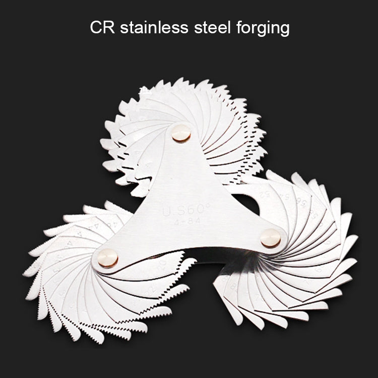 30 PCS US Screw Pitch Thread Blades 60 Degrees CR Stainless Steel Thread Gauge, 30 PCS Thread Gauge