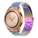 For Huawei GT2/GT/Samsung Galaxy Watch 46mm R800/Samsung Gear S3 Universal Three Beads Stainless Steel Watch Wrist Strap 22mm, Black, Gold, Rose Gold, Colourful, Silver