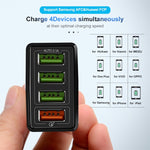 2 in 1 USB to USB-C / Type-C Data Cable + 30W QC 3.0 4 USB Interfaces Mobile Phone Tablet PC Universal Quick Charger Travel Charger Set, US Plug, USB-C / Type-C Set US Plug