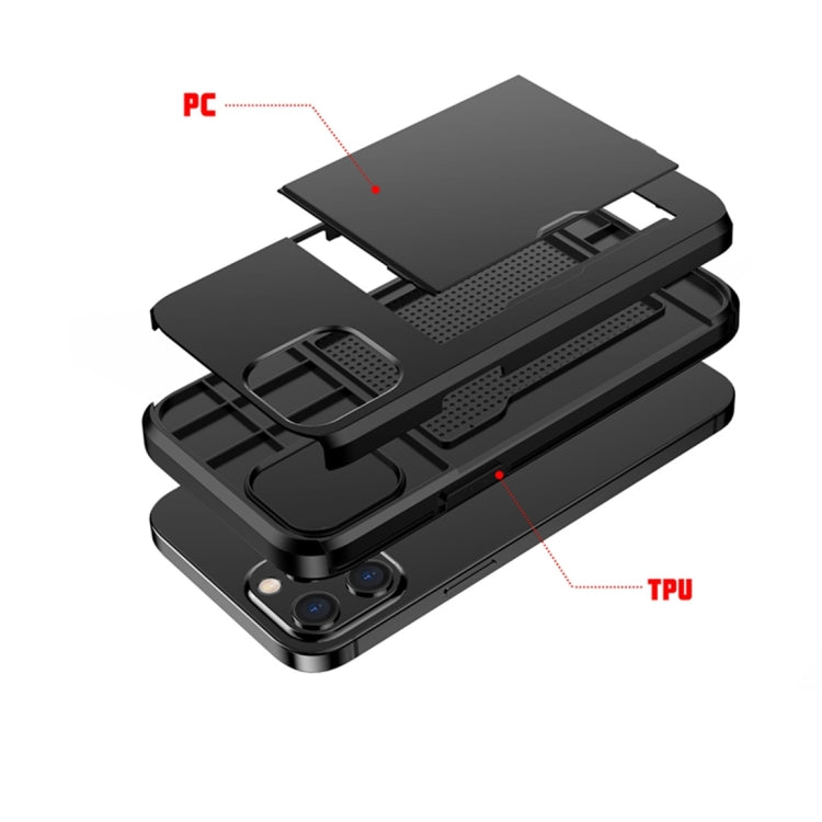 For iPhone 12 5.4 Shockproof Rugged Armor Protective Case with Card Slot, For iPhone 12 mini