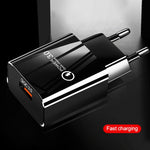 Mini QC3.0 USB 18W Mobile Phone Tablet Universal Fast Charger, EU Plug, EU Plug