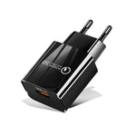 Mini QC3.0 USB 18W Mobile Phone Tablet Universal Fast Charger, EU Plug, EU Plug