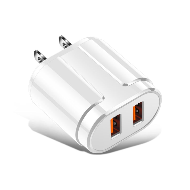 Portable Dual USB Mobile Phone Tablet Universal Charging Head Travel Charger, US Plug, US Plug
