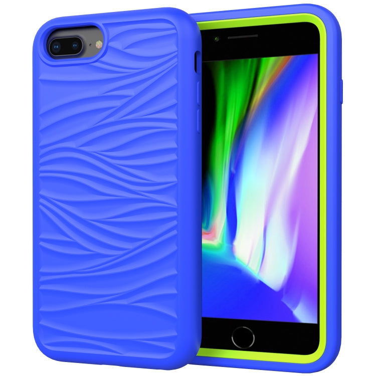 For iPhone 6/7/8G Wave Pattern 3 in 1 Silicone+PC Shockproof Protective Case