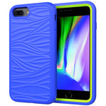 For iPhone SE（2020） Wave Pattern 3 in 1 Silicone+PC Shockproof Protective Case