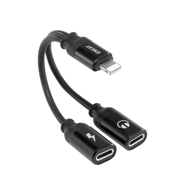 ENKAY ENK-AT104 8 Pin to Dual 8 Pin Charging Listen to Songs Aluminum Alloy Adapter Conversion Cable