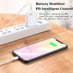 2 in 1 PD 20W Single USB-C / Type-C Port Travel Charger + 3A PD3.0 USB-C / Type-C to 8 Pin Fast Charge Data Cable Set, Cable Length: 1m, US Plug, 20W 1m