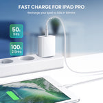 2 in 1 PD 20W Single USB-C / Type-C Port Travel Charger + 3A PD3.0 USB-C / Type-C to 8 Pin Fast Charge Data Cable Set, Cable Length: 2m, EU Plug, 20W 2m