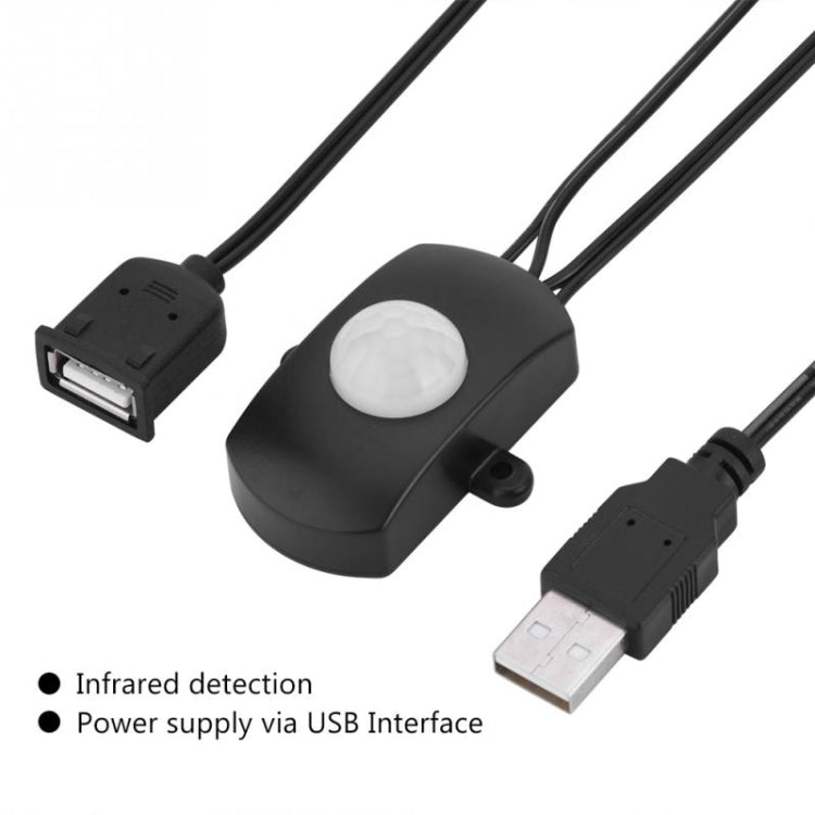 DC 5V/12V/24V USB Body Infrared PIR Motion Sensor Switch Human Motion Sensor Detector Switch For LED Light Strip, Black, White