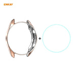 For Samsung Galaxy Watch 3 45mm 2 in 1 ENKAY Hat-Prince Electroplate Soft TPU Case + 0.2mm 9H 2.15D Curved Edge Tempered Glass Film