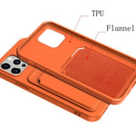 TPU + Flannel Lining Shockproof  Case with Card Slots, For iPhone 11, For iPhone 11 Pro