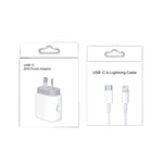 PD 20W PD 3.0 Travel Fast Charger Power Adapter with USB-C / Type-C to 8 Pin Fast Charge Data Cable, AU Plug