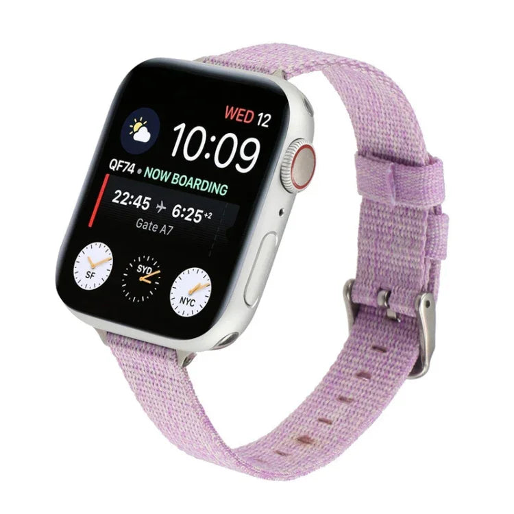 Woven Canvas Nylon Wrist Strap Watch Band, For Series 7 41mm / 6 & SE & 5 & 4 40mm / 3 & 2 & 1 38mm, For Series 7 45mm / 6 & SE & 5 & 4 44mm / 3 & 2 & 1 42mm