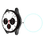 For Samsung Galaxy Watch4 Classic 46mm ENKAY Hat-Prince Full Coverage Electroplate Soft Case TPU HD Clear Cover + Tempered Glass Protector, For Samsung Galaxy Watch4 Classic 46mm