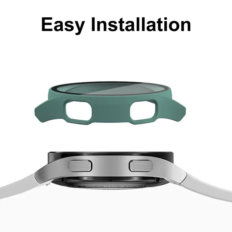 ENKAY Hat-Prince Full Coverage PC Frame + Tempered Glass Protector Composite Case for Samsung Galaxy Watch4 44mm
