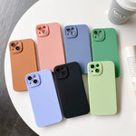 Straight-Edge Solid Color Liquid Silicone Shockproof Full Coverage Protective Case, For iPhone 13 Pro, For iPhone 13 Pro Max, For iPhone 13