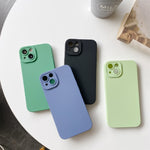 Straight-Edge Solid Color Liquid Silicone Shockproof Full Coverage Protective Case, For iPhone 13 Pro, For iPhone 13 Pro Max, For iPhone 13