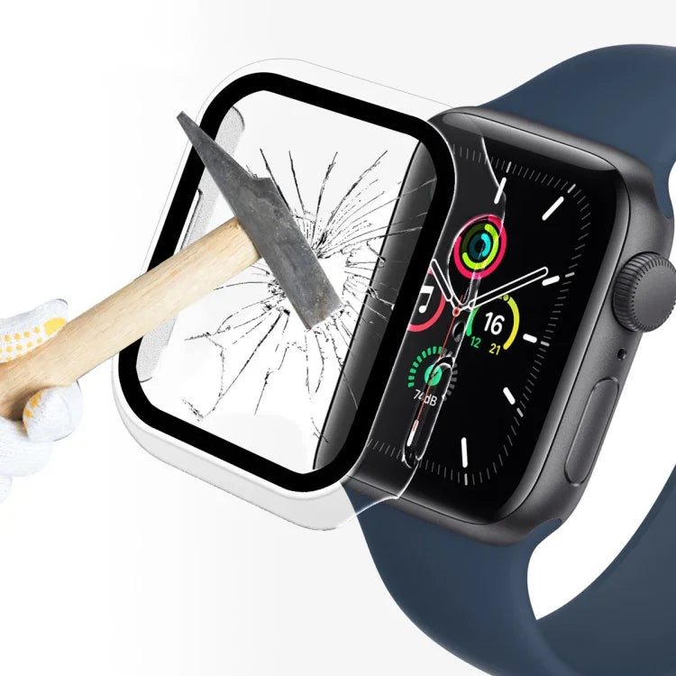 ENKAY Hat-Prince 2 in 1 PC Frame + 9H Tempered Glass Protector Full Coverage Case for Apple Watch Series 7 45mm