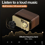 JY-66 Wood Texture Wireless BT5.0 Retro Classic Speaker FM Radio Support TF / U-Disk / AUX