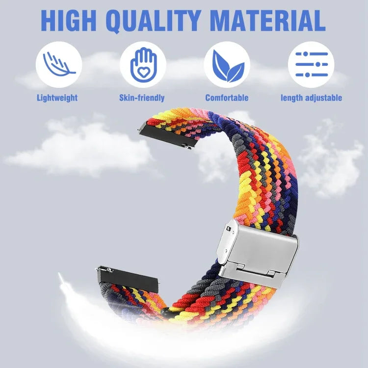 Nylon Braided Metal Buckle Strap for Galaxy Watch 4 20mm, 20mm