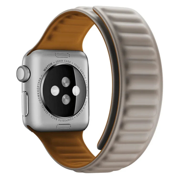 Silicone Magnetic Strap Watchband For Apple Watch Series, 7 41mm / 6&SE&5&4 40mm / 3&2&1 38mm, 7 45mm / 6&SE&5&4 44mm / 3&2&1 42mm