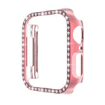 ENKAY Hat-Prince Electroplate PC Diamond Watch Case + Full Coverage Curved PET Screen Protector Film For Apple Watch Series 7 45mm