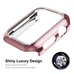 ENKAY Hat-Prince Electroplate PC Diamond Watch Case + Full Coverage Curved PET Screen Protector Film For Apple Watch Series 7 45mm
