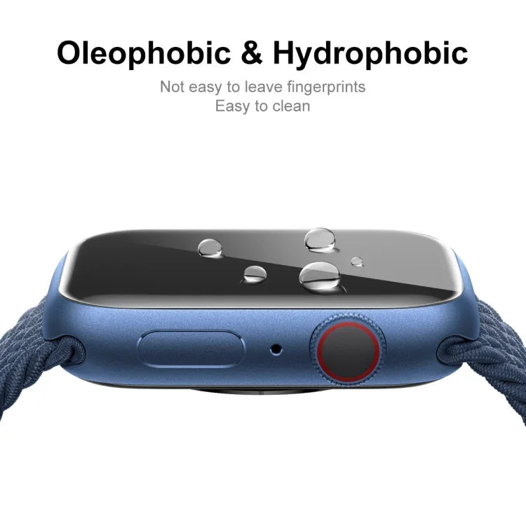 ENKAY Hat-Prince Electroplate PC Diamond Watch Case + Full Coverage Curved PET Screen Protector Film For Apple Watch Series 7 45mm